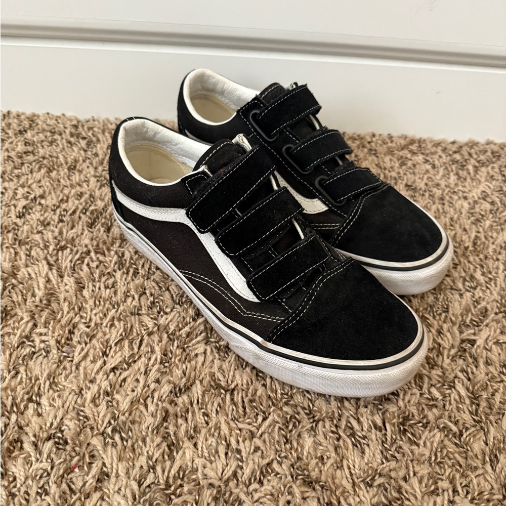 Black and White Velcro Vans